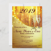 Elegant Gold Nouvel An`s Eve Party Invitation (Devant)