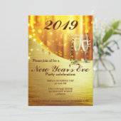Elegant Gold Nouvel An`s Eve Party Invitation (Debout devant)