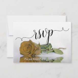 Elegant Gold of Geel Reflecterend Roos Wedding RSVP Kaartje