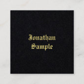 Elegant Gold Old Style Font Text Black Sjabloon Vierkante Visitekaartje (Voorkant)