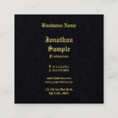Elegant Gold Old Style Font Text Black Sjabloon Vierkante Visitekaartje (Achterkant)