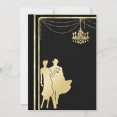 Elegant Gold op Black Cocktail Party-uitnodiging Kaart (Achterkant)