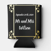 Elegant Gold op Black Wedding Blikjeskoeler (Achterkant)