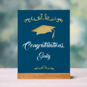 Elegant Gold Ornament Afstuderen Acryl Bord (Neutraal)