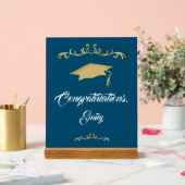 Elegant Gold Ornament Afstuderen Acryl Bord (Huwelijk)