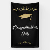 Elegant Gold Ornament Gefeliciteerd Afstuderen Spandoek (Verticaal)