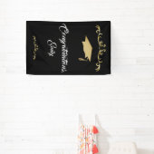Elegant Gold Ornament Gefeliciteerd Afstuderen Spandoek (Insitu)