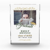 Elegant Gold Ornamenten Afstuderen Afstuderen Fotoblokken (Voorkant)