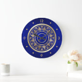 Elegant Gold Ornate Design Circle Pattern Grote Klok (Huis)