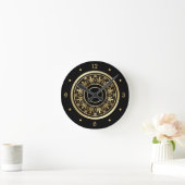 Elegant Gold Ornate Design Circle Pattern Ronde Klok (Huis)