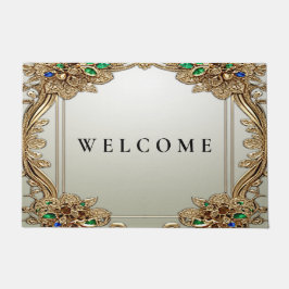 Elegant Gold Ornate Doormat Deurmat