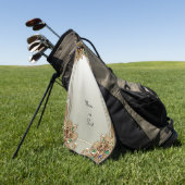 Elegant Gold Ornate Golf Towel Golfhanddoek (Groen)