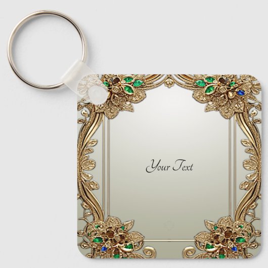 Elegant Gold Ornate Keychain (Voorkant)