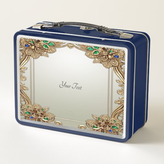 Elegant Gold Ornate Lunchbox (Achterkant)