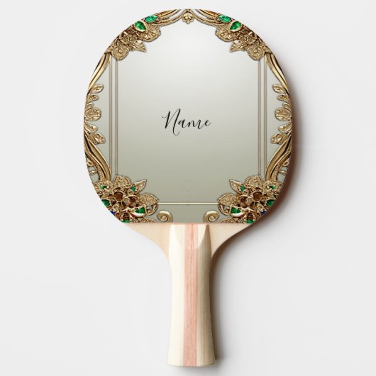 Elegant Gold Ornate Ping Pong Paddle Tafeltennisbatje (Achterkant)