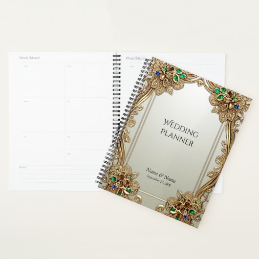 Elegant Gold Ornate Planner (Devant avec enveloppe)