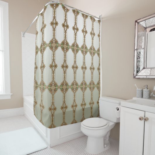 Elegant Gold Ornate Shower Curtain Douchegordijn (In situ)