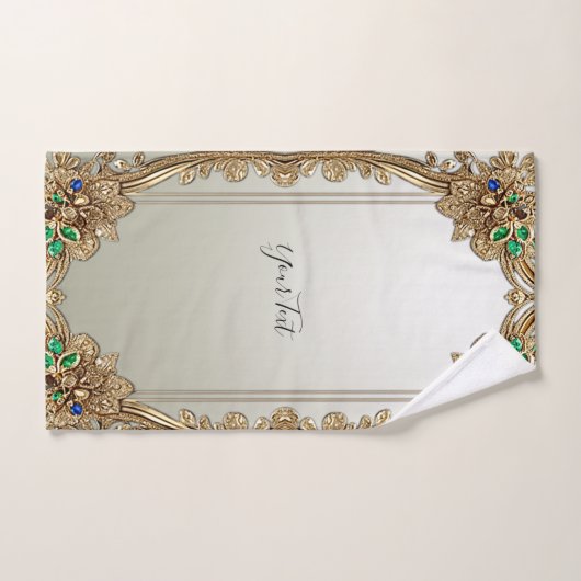 Elegant Gold Ornate Towel Set (Serviette à main)