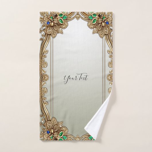 Elegant Gold Ornate Towel Set Bad Handdoek (Handdoek)