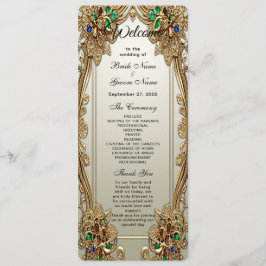 Elegant Gold Ornate Wedding Program Programma