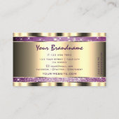 Elegant Gold Paars Glitter Sparkle Stars Kwaliteit Visitekaartje (Achterkant)
