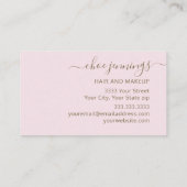 Elegant Gold Paarse Marble Script Abstract Visitekaartje (Achterkant)