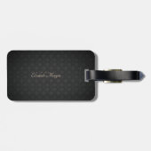 Elegant Gold Paisley Elephant, Damask-Personalized Bagagelabel (Achterkant horizontaal)