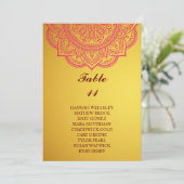 Elegant Gold Paisley Wedding Seding Chart Invitat Kaart (Staand voorkant)
