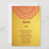 Elegant Gold Paisley Wedding Seding Chart Invitat Kaart (Achterkant)