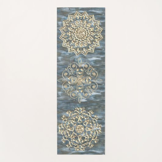 Elegant Gold Pareltjes Mandala Yogamat (Voorkant)