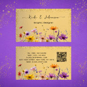 Elegant Gold Parties scintillant Qr Code carte d'a