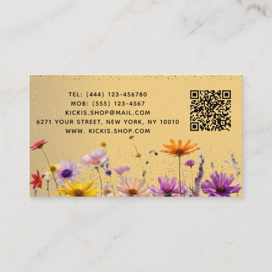 Elegant Gold Parties scintillant Qr Code carte d'a (Dos)