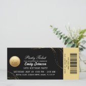 Elegant Gold Party Ticket Invitation (Debout devant)