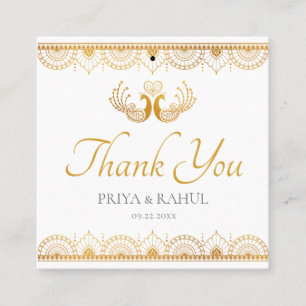Elegant Gold Pattern Indian Wedding Gift Label