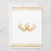 Elegant Gold Pattern Indian Wedding Kaart (Achterkant)