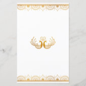 Elegant Gold Pattern Indian Wedding Menu (Achterkant)