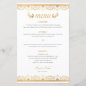 Elegant Gold Pattern Indian Wedding Menu (Voorkant)