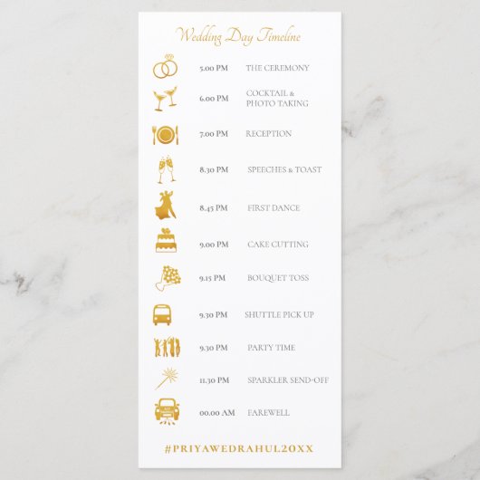 Elegant Gold Pattern Indian Wedding Programma (Achterkant)