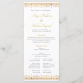 Elegant Gold Pattern Indian Wedding Programma (Voorkant)