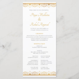 Elegant Gold Pattern Indian Wedding Programma