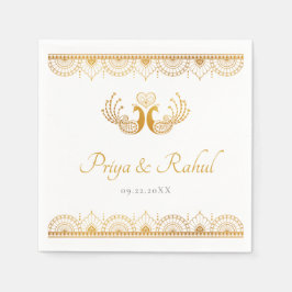 Elegant Gold Pattern Indian Wedding Servet