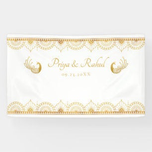 Elegant Gold Pattern Indian Wedding Spandoek
