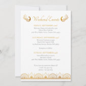 Elegant Gold Pattern Indian Wedding Welcome Note Kaart (Achterkant)