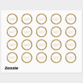 Elegant Gold Pattern Monogram Wedding Sticker (Vel)