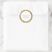 Elegant Gold Pattern Monogram Wedding Sticker (Tas)