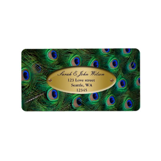 elegant gold peace address label (Voorkant)