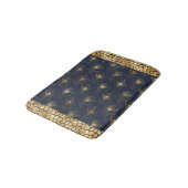 Elegant Gold Peacock Navy Blue Print Stylish Badmat (Gekanteld)