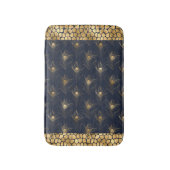 Elegant Gold Peacock Navy Blue Print Stylish Badmat (Voorkant Verticaal)