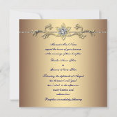 Elegant Gold Peacock Wedding Invitations Kaart (Achterkant)