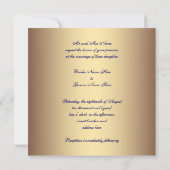Elegant Gold Peacock Wedding Invitations Kaart (Achterkant)